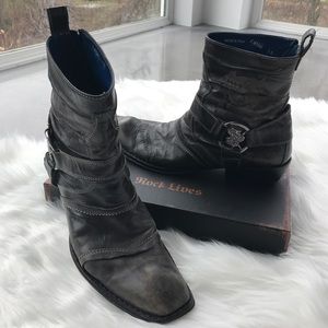 Mark Nason Zip Ankle Boots.